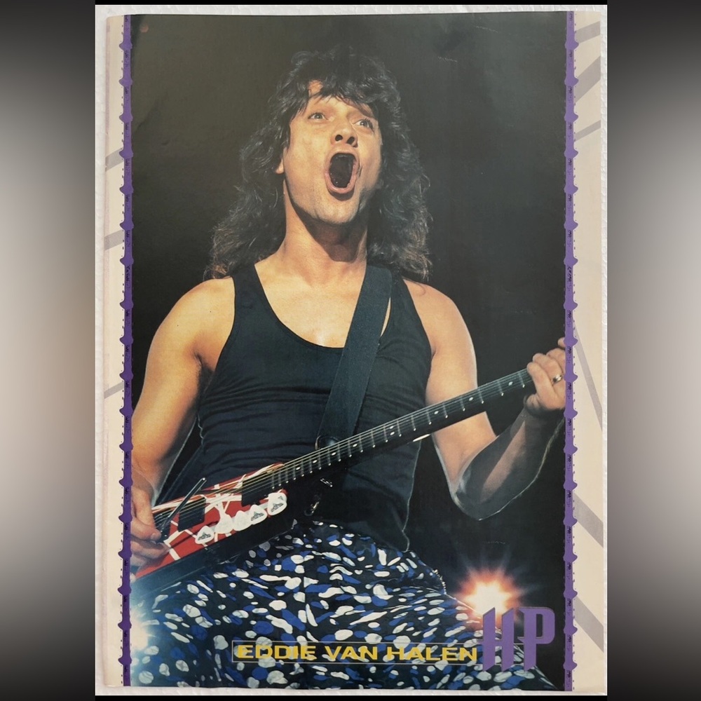 Eddie Van Halen Pinup with Guitar